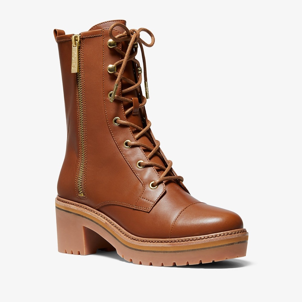 Michael Kors Anaka Leather Combat Boot